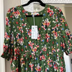 Gorgeous Green Floral Boden dress NWT UK 16/US 12